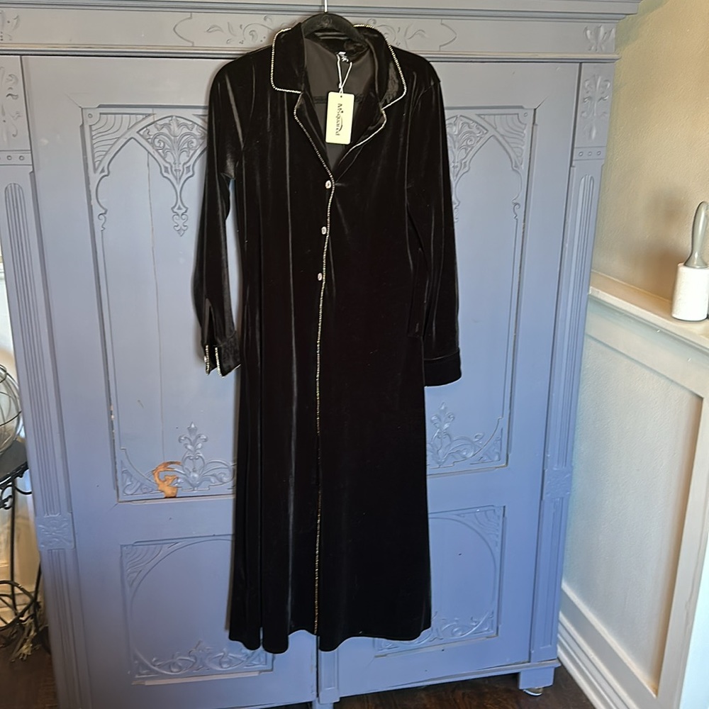 Msquared Sparkle Button Down Velvet Dress
